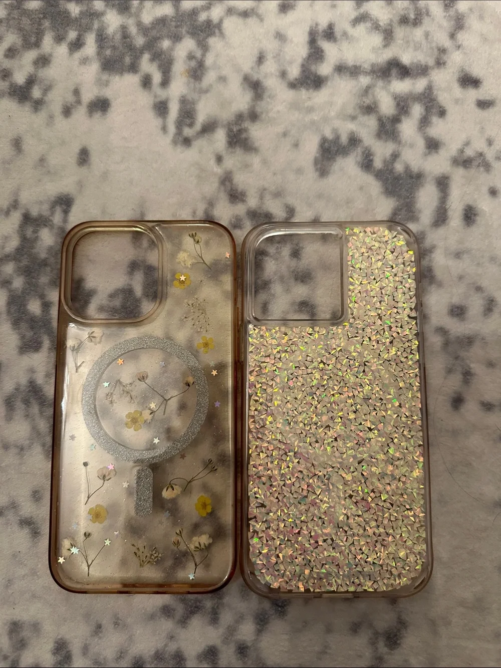 Assorted Floral and Glitter iPhone Cases - Pink, Gold, Clear